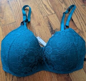PINK Victoria's Secret Teal Lace Push Up Bra‎ NWT